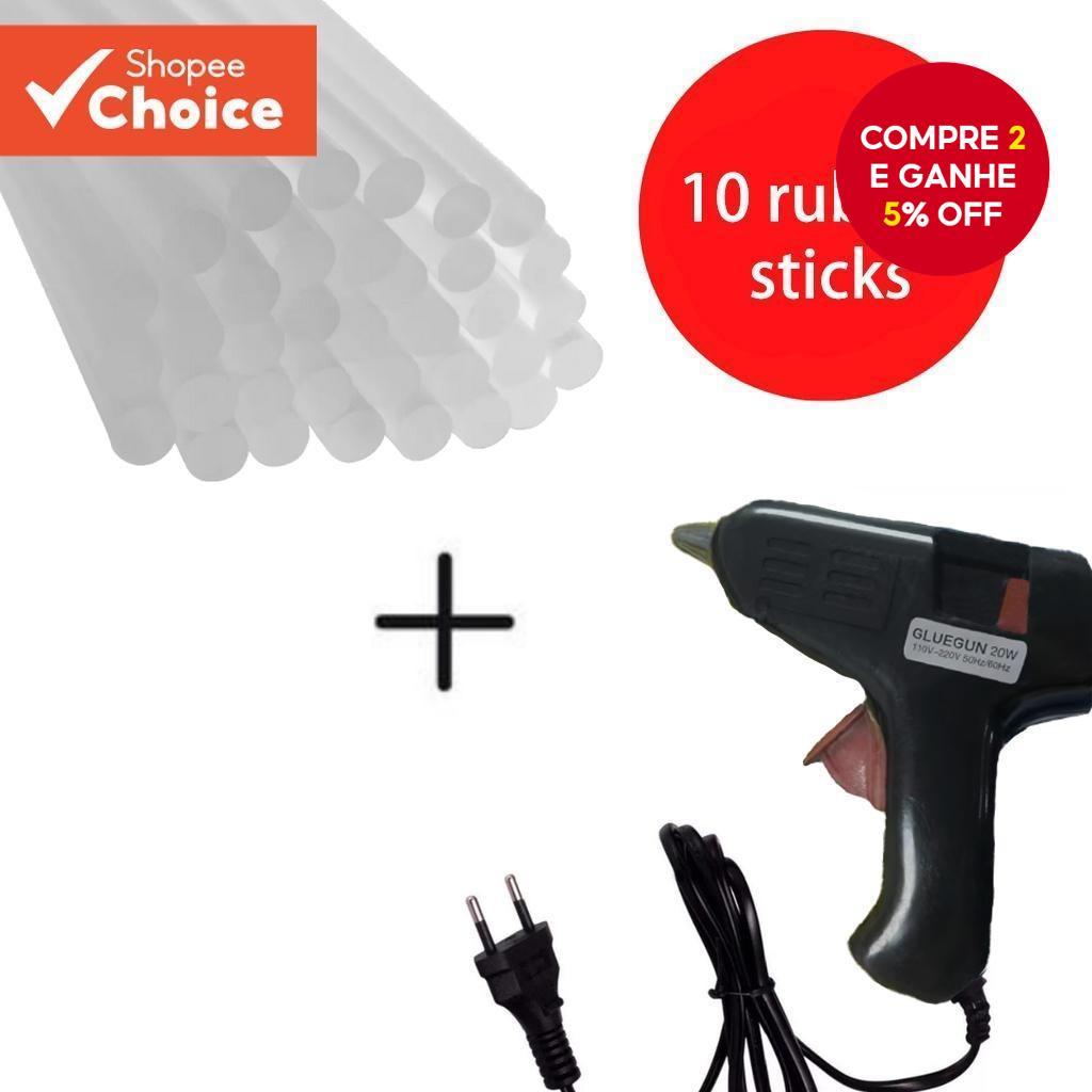 Pistola De Cola Quente 20w + 10 , 20 Ou 30 Bastões Revólver (110v E 220v) Profissional