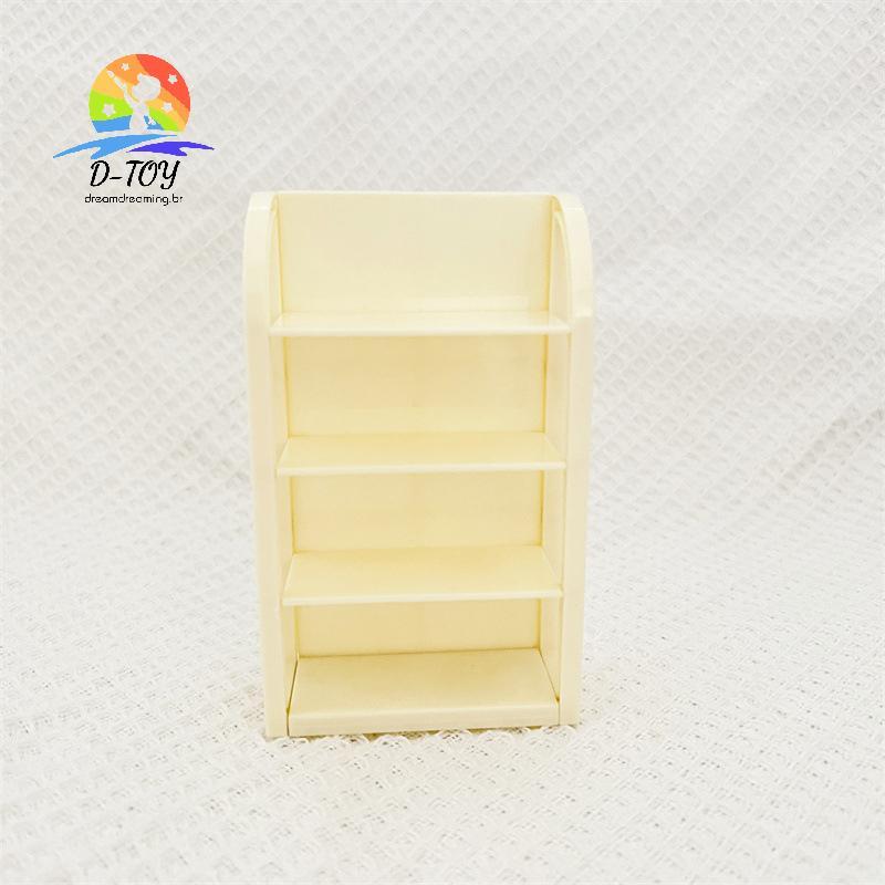 D-Toy Dollhouse Miniatura Supermercado Prateleiras De 4 Camadas Comida Bebida Exibição Cena Mobiliário Armário De Modelo