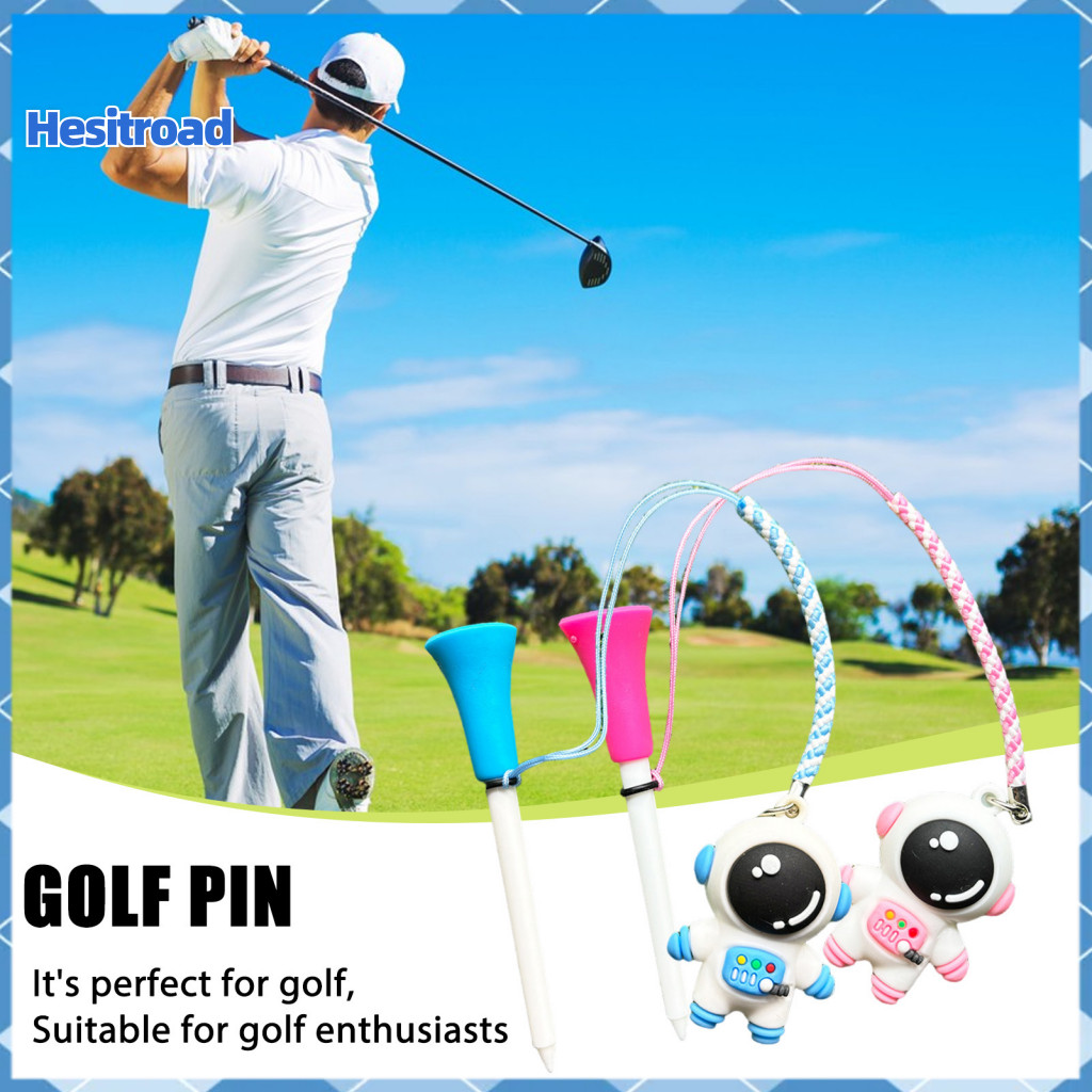 Golf Tee with Lanyard Cartoon Astronaut Design – Portable Compact Tees Hanger Anti-lost Accessories for Easy Carry and