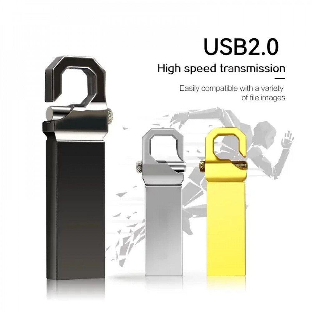 Mosquetão De Metal USB 2.0 Flash Drive 4GB-128GB Gancho Design Pendrive Portátil Pronto Estoque