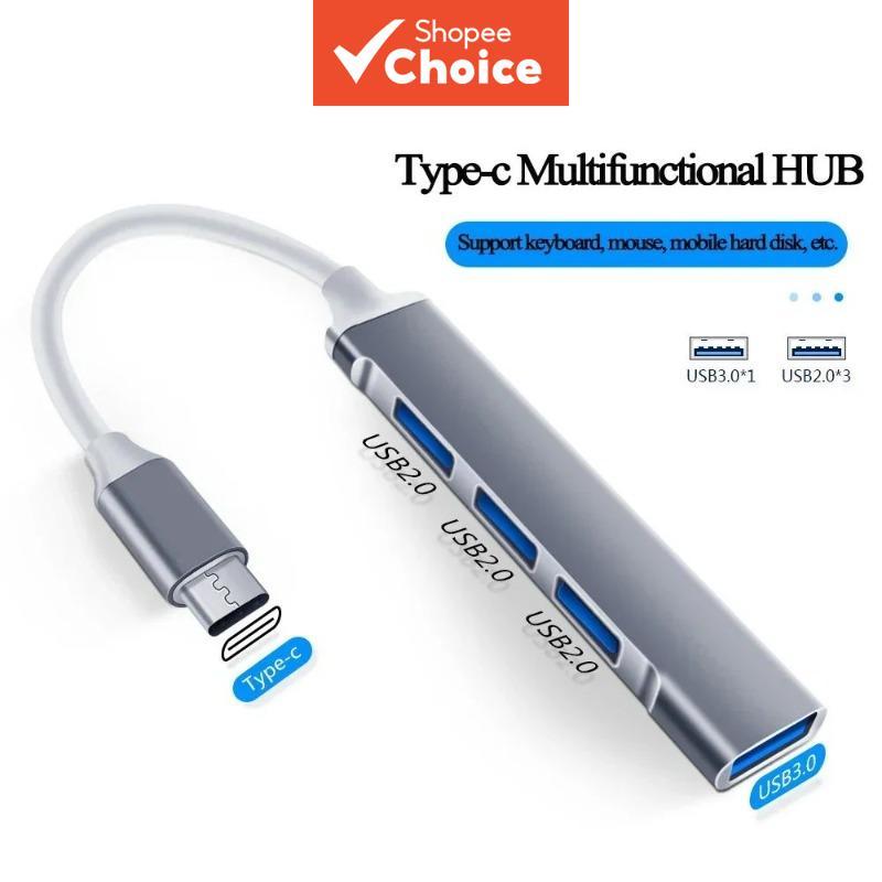 HUB USB 3.0 4 Portas Tipo-C Divisor 5Gbps Adaptador Multiporta De Alta Velocidade Para PC Computador Portátil Acessórios