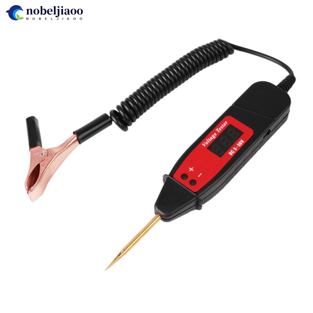NOBELJIAOO Universal 5-36V LCD Testador De Circuito Digital Medidor De Tensão Caneta Carro Caminhão Scanner Sonda De Ene