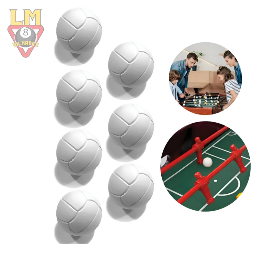 Kit 7 Bola Bolinha Pebolim Totó Uni Mesa Pebolim