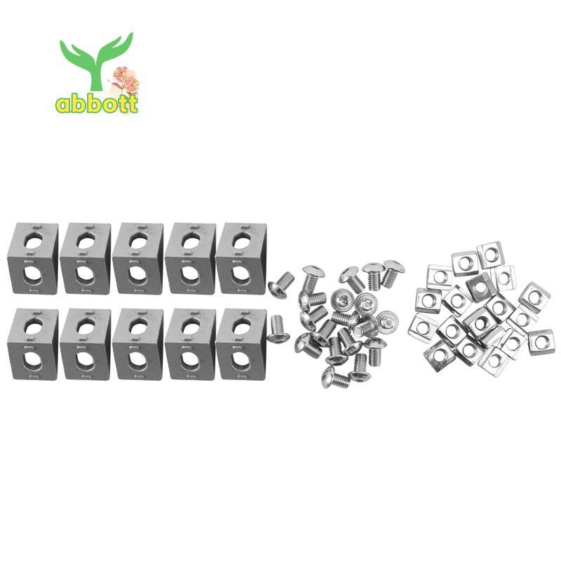 [Quick A] 50 Unidades De Suporte De Canto Série 2020 Conjunto De Conector De Perfil De Alumínio Para Slot De 6 Mm Acessó