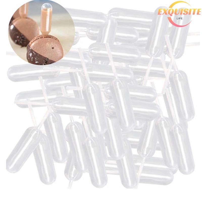 [EL-t] 50 Peças Mini 4ml Plástico Squeeze Transferência ttes Conta-Gotas Descartáveis Para Morango Cupcake Sorvete Novo