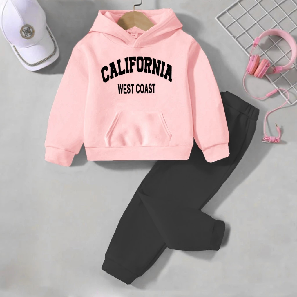 Kit Conjunto Moletom Canguru Infantil/Juvenil Unissex Peluciado Califórnia Confortável Quentinho Exclusivo Premium