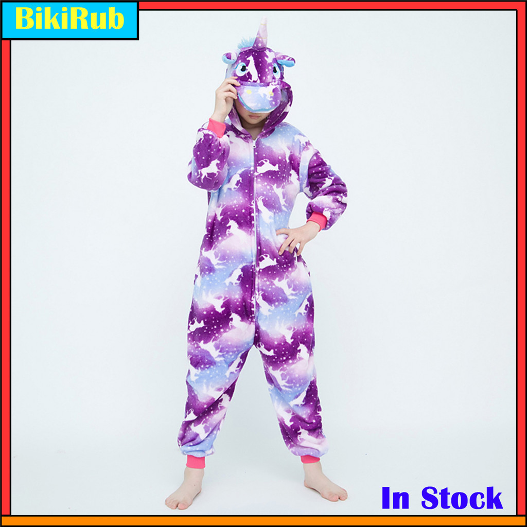 Pijama Infantil Kigurumi De Natal Com Capuz De Unicórnio , Fantasia De Cosplay De Animal De Flanela Macia , Roupa De Dor