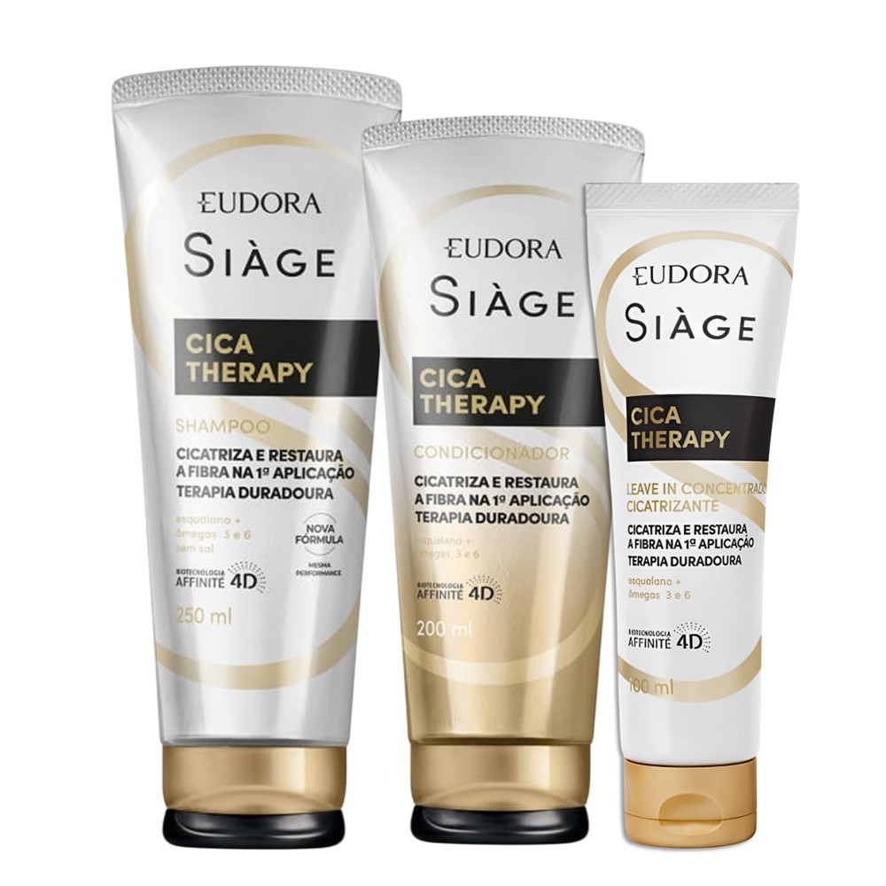 Kit Siàge Cica-Therapy: Shampoo + Condicionador + Leave-in