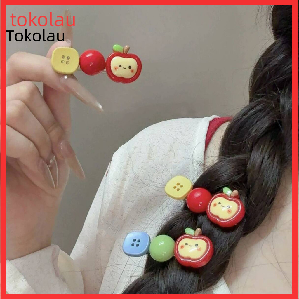 Summer Color Hair Accessory Clip 2pcs Girls Fruit Hairpins Anti-slip Bangs Side Clips Cute Stable Grip No Damage Accesso