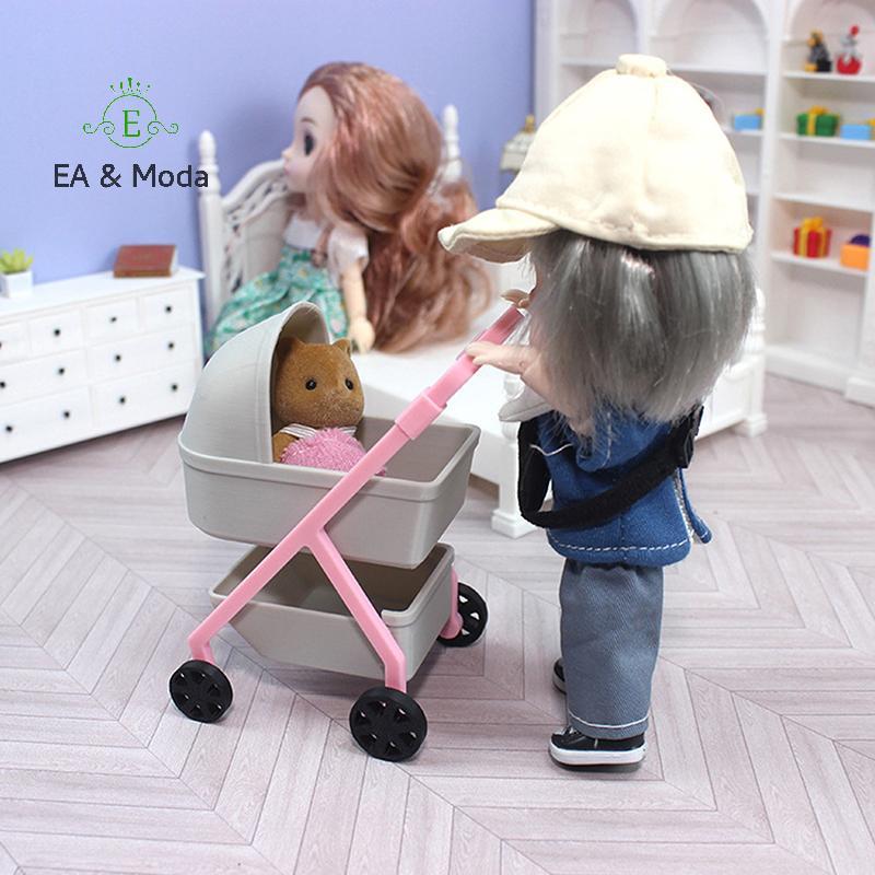 EA & Moda 1 : 12 Casa De Bonecas Carrinho De Bebê Simulação Mini Berço Do Cena Decoração Acessórios Brinquedos .
