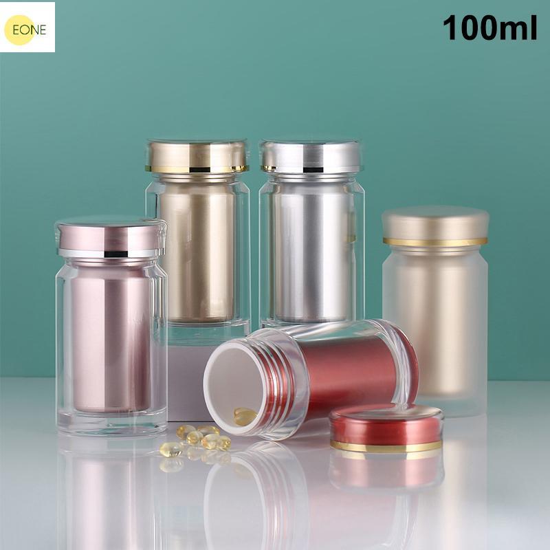 EONE 100ML Amostra Tablet Paaging Garrafa Recipiente Pílula Paer Frascos De Plástico Garrafas Cápsula Com Tampa Para Que