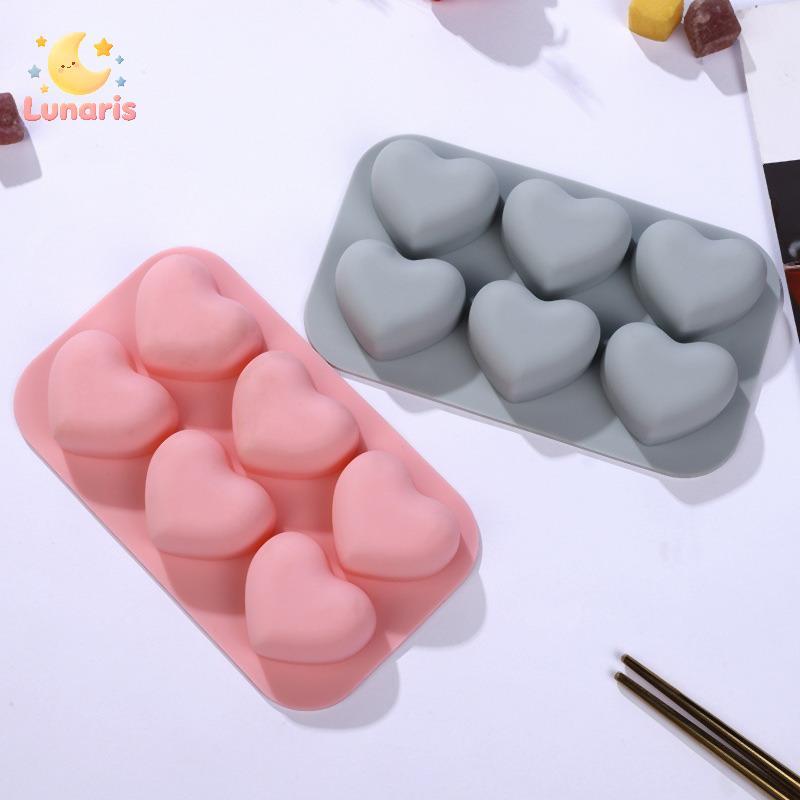 Lunaris 6 Cavidades Dia Dos Namorados Coração Silicone Molde De Cozimento Amor Chocolate Doces Biscoito Gelo Bonito Sabã