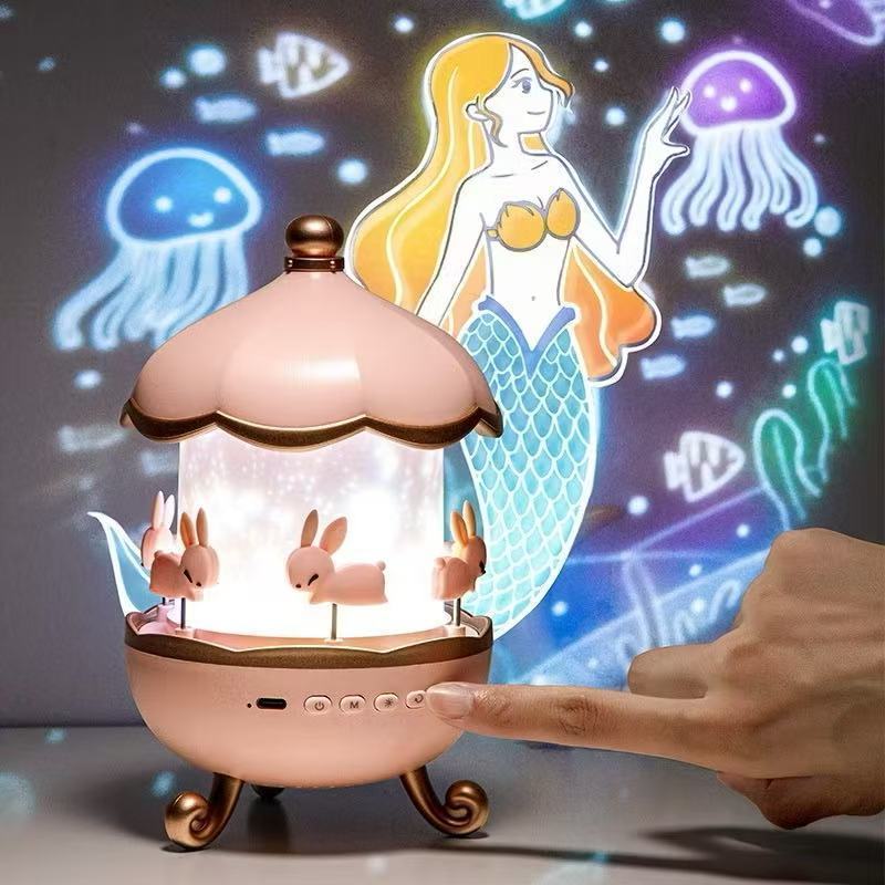 Luminária Abajur Giratória Projetor Estrelas Oceano Espaço Dream Natal Cabo USB 6 Funções 360º