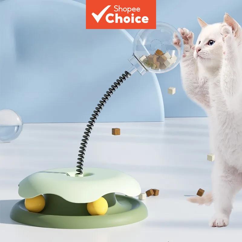 Bola Torre Brinquedo 2 em 1 para Gatos com Dispensador de Petiscos - Brincadeira Interativa