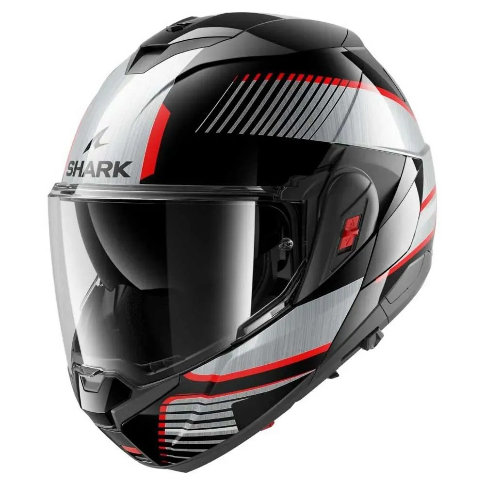 Capacete Modular OXO Sikter Kus Preto e Cinza Shark