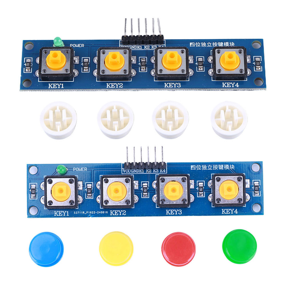 Módulo De Botão De Toque De 4 Botões Com Chapéu E Teclado Indicador LED Saída De Alto Nível Para Arduino Ou Raspberry Pi