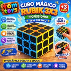 Cubo Mágico Rubik Profissional 3x3 Sem Adesivo / Quebra-Cabeça Infantil Educativo