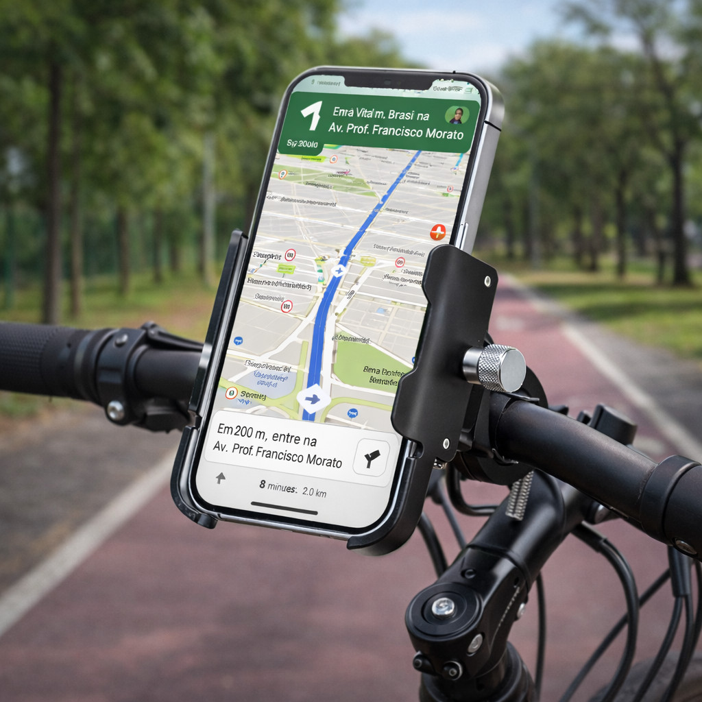 Suporte de Celular para Moto Bicicleta Guidão Ajustável Rotação Vertical Universal Fácil Instalação LE-132
