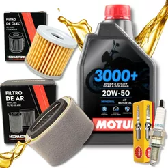 Kit Revisão Suzuki Burgman 125i 2011-2019 Óleo Motul 20w50 Troca Filtros e Vela