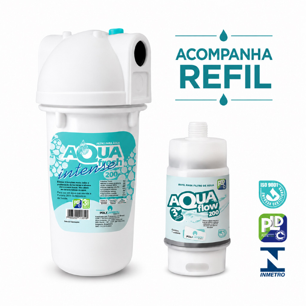 Refil + Filtro De Agua Externo Aquafresh Intense 200
