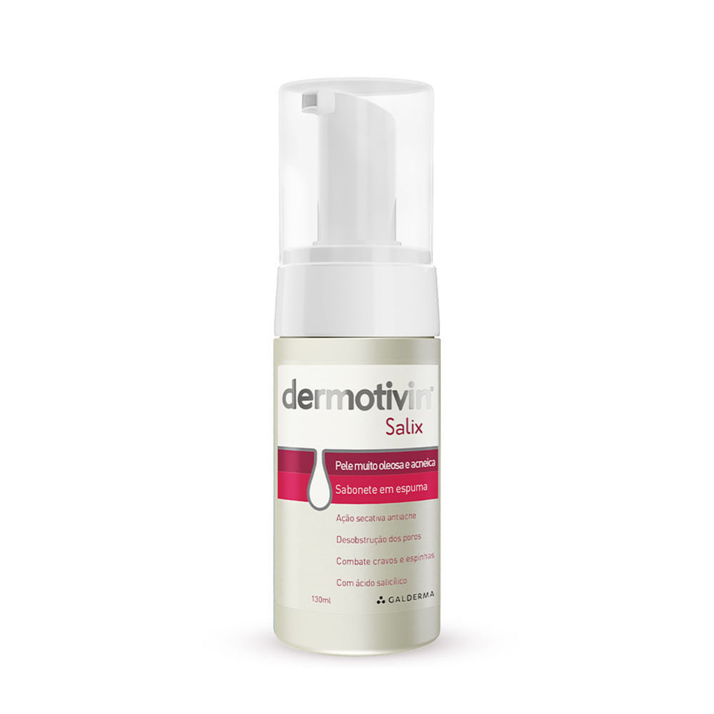 Dermotivin Foam Salix Sabonete em Espuma para Pele Acneica 130ml