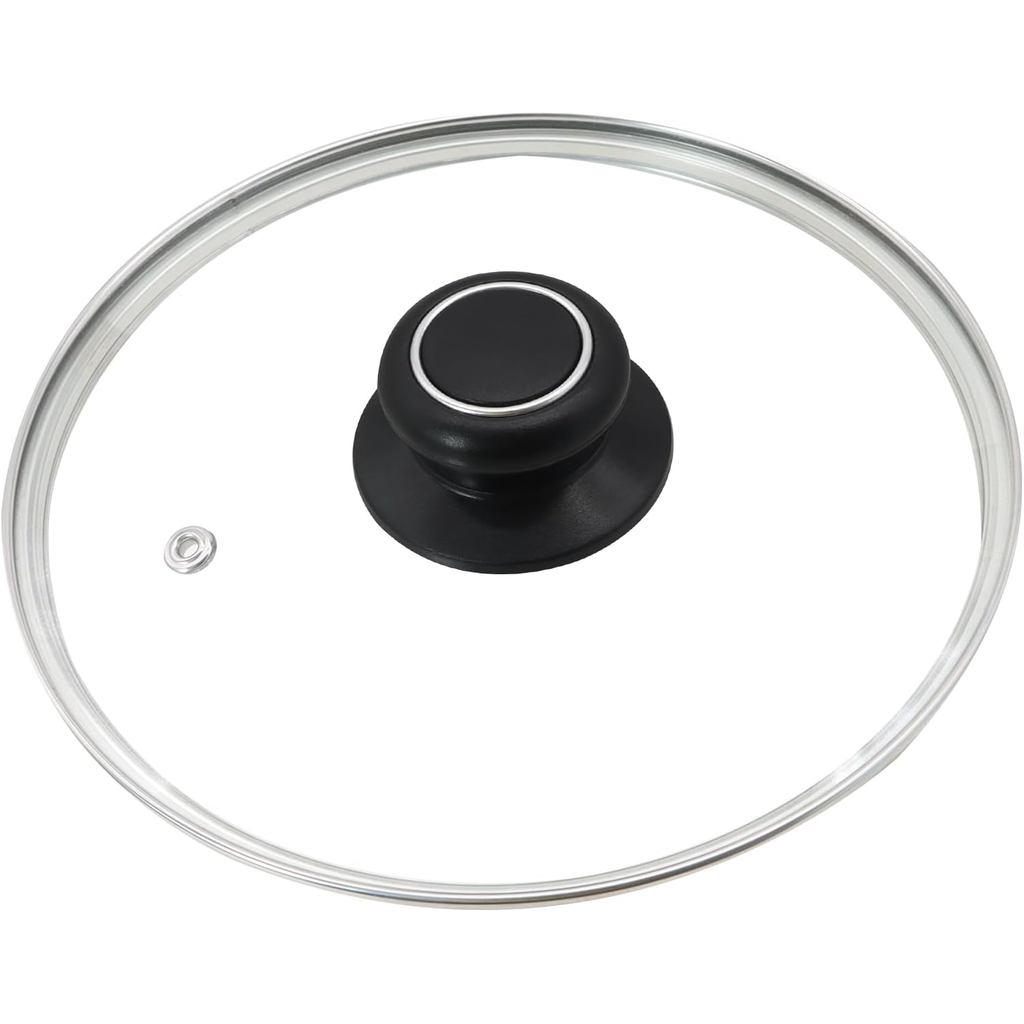 Glass Lid for Frying Pan 8 Inch Tempered Glass Pot Lid Cover with Stainless Steel Rim for Skillets Round Cast Iron Cast