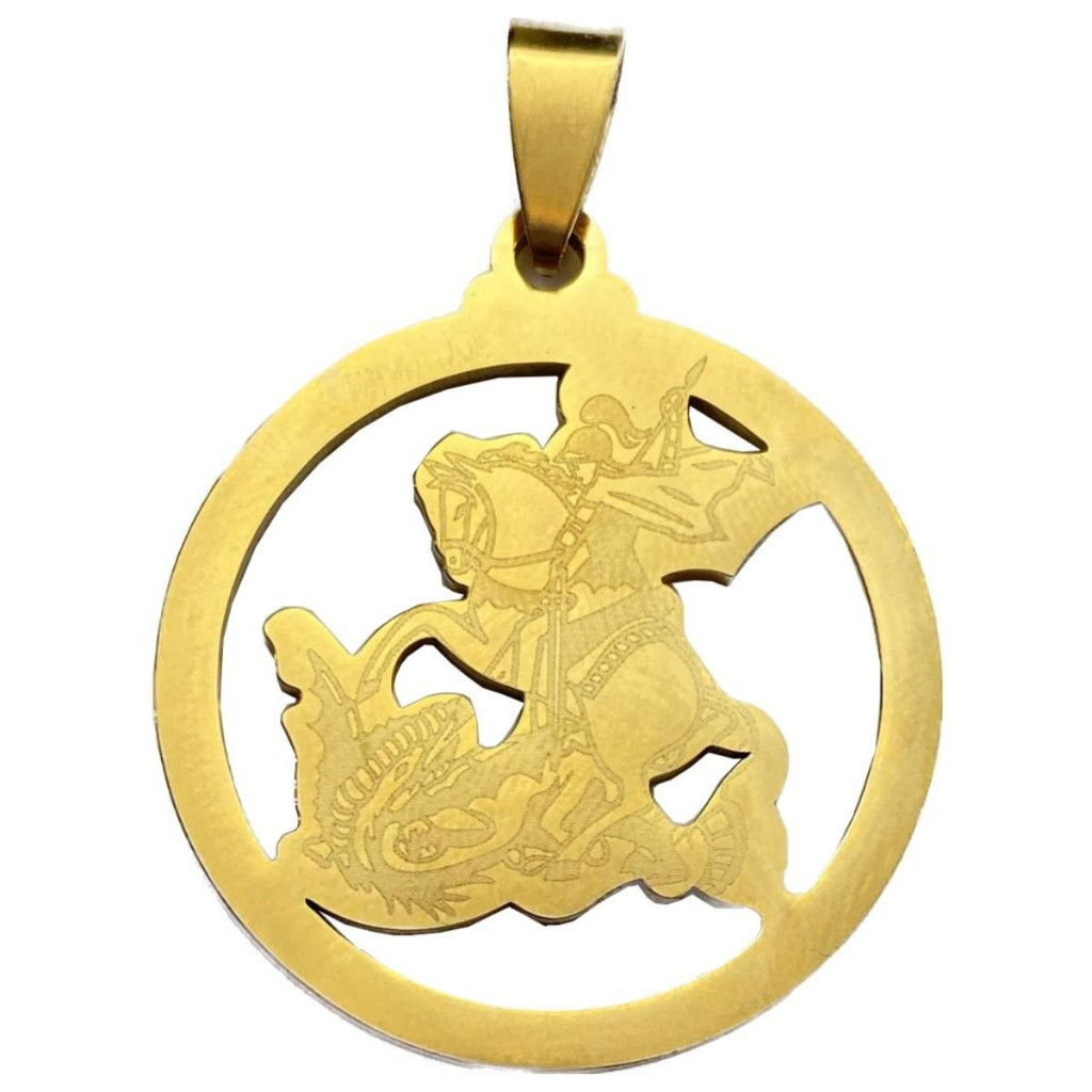 Pingente São Jorge Orixá banhado a Ouro 18k Umbanda Candomblé
