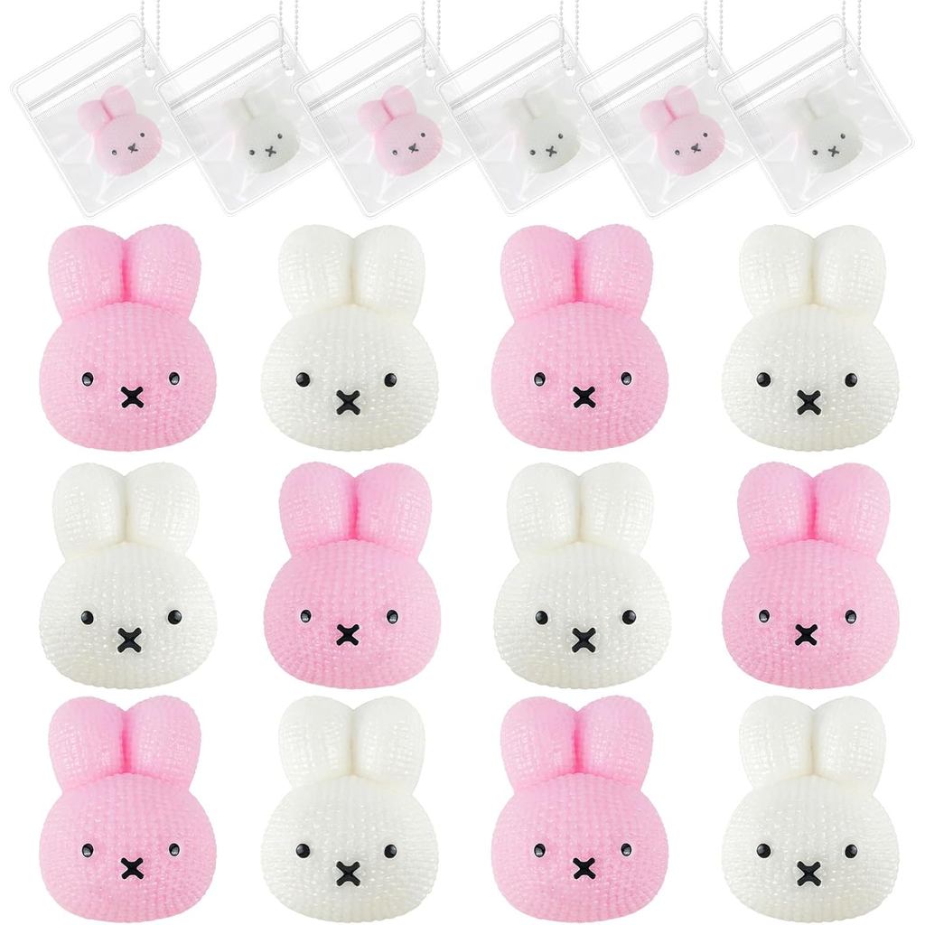 12 Pacotes de Brinquedos Anti-estresse Squishy Mini Coelhinho Taba, Brinquedos Squishies Mochi para Autismo, Brinquedo S