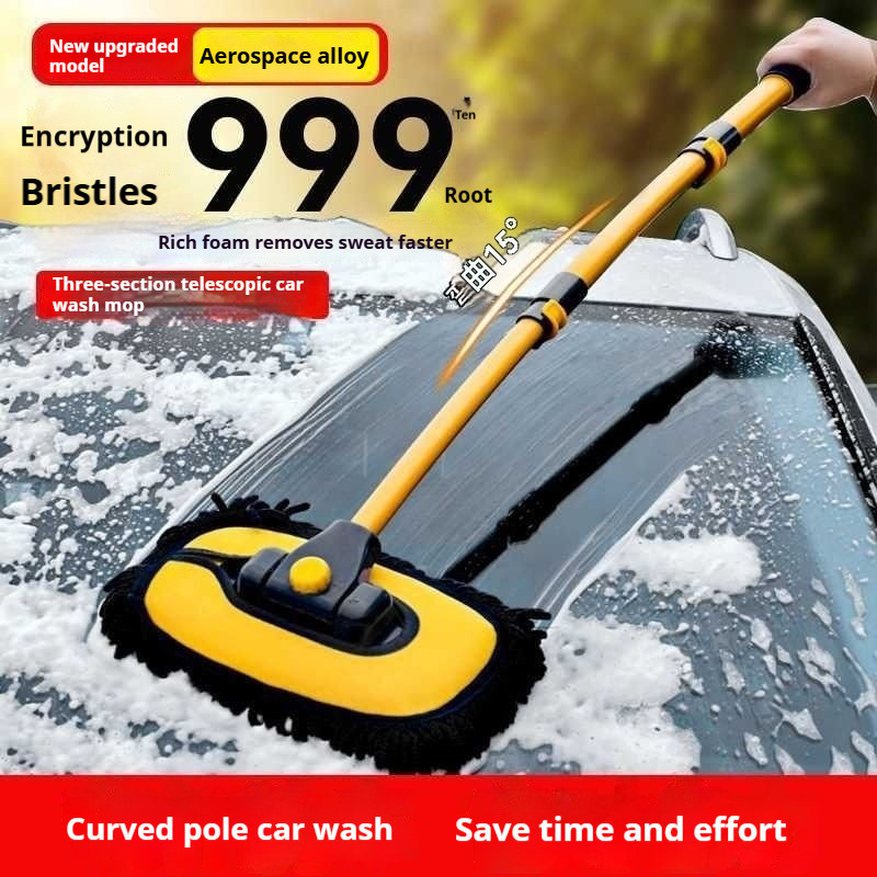 Mop para lavagem de carros com cabo curvo, escova especializada para carros, ferramenta de limpeza de carros com cerdas