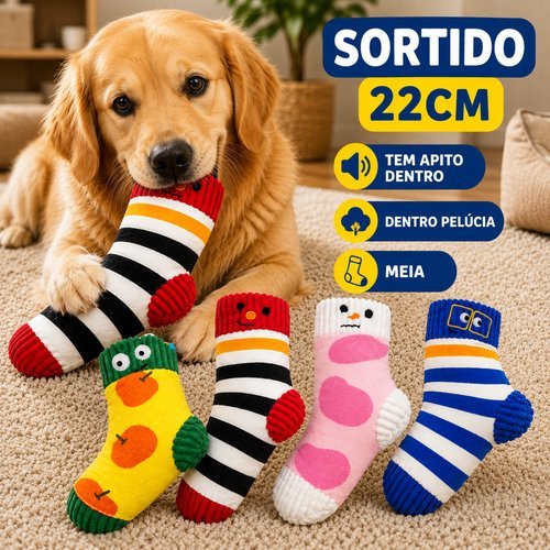 Brinquedo Pelucia Som Apito Pet Estimulacao Diversao Animais 22cm