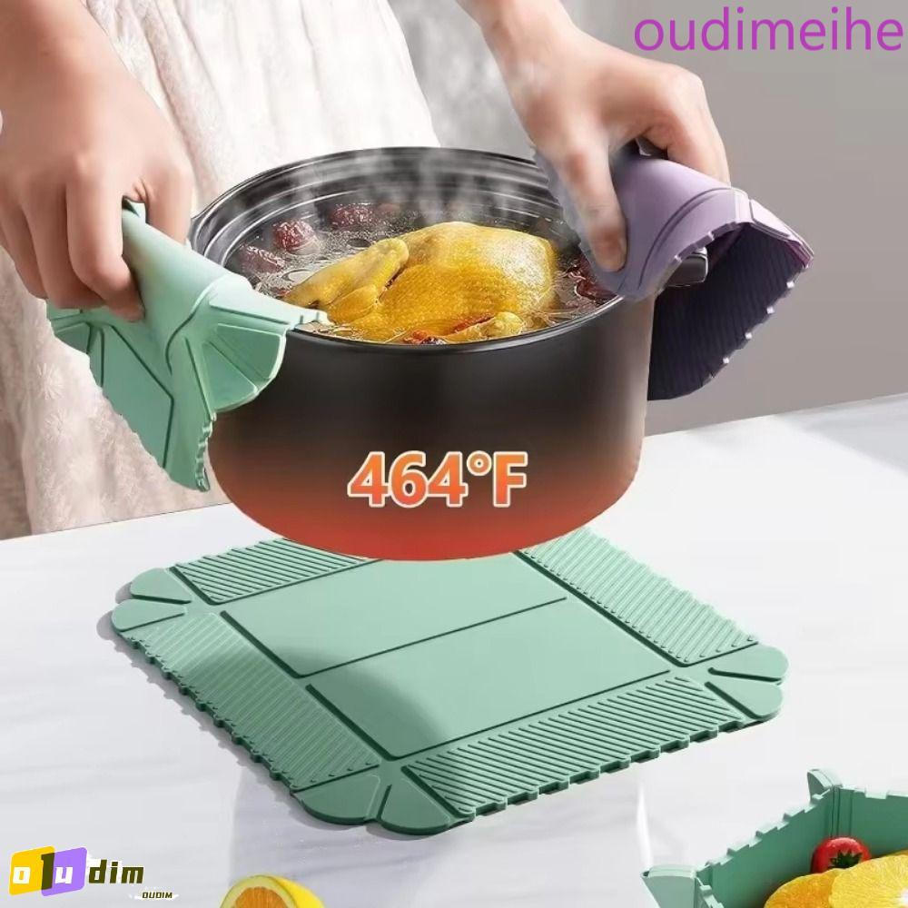 Prato De Frutas E Vegetais OUDIMEIHE , Tapete De Silicone Dobrável Antiderrapante Que Economiza Espaço , Bandejas Trivet