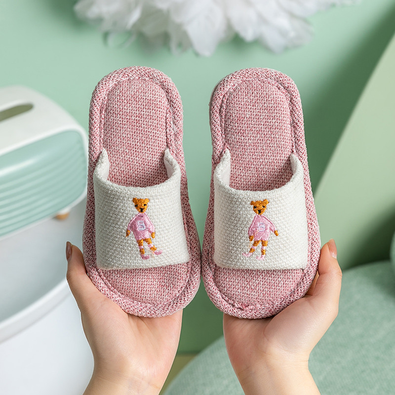 Crianças chinelos meninas primavera outono antiderrapante fundo macio interior meninos novo estilo pai-filho casa algodã