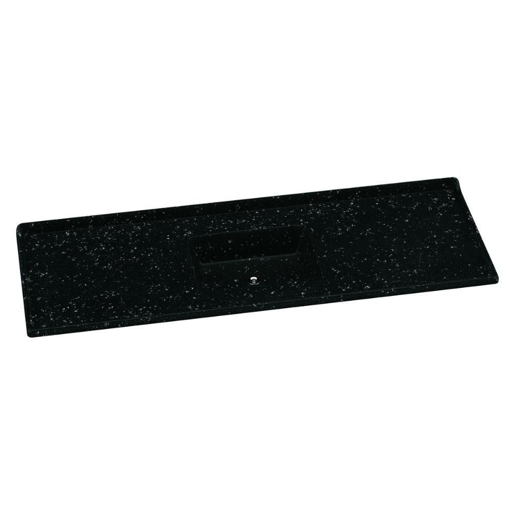 Pia De Cozinha Mármore Sintético 160x55cm Multimóveis CR20482 Preto