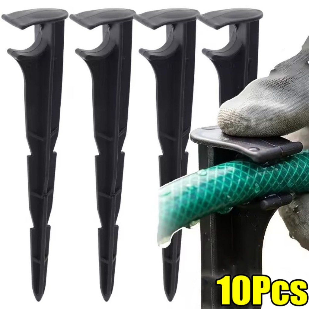 10 Pçs Jardim Irrigação Por Gotejamento Pipeline Suporte Estaca Pomar Tubo De Água Fixação Haste Rega Mangueira Braçadei