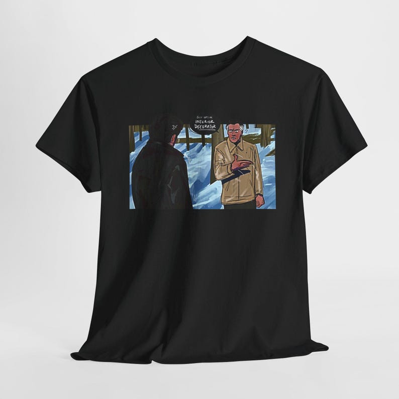 Camiseta Masculina Feminina Oversized Estampa Desenho Cartoon Cena Filme Clássico na Neve, Camiseta Streetwear Unissex