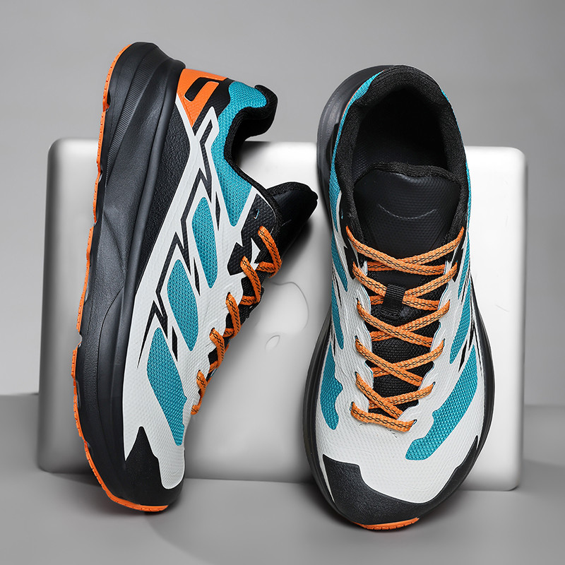 Tênis Casual Masculino Multicolorido De Malha Oca , Calçado Leve E Flexível Para Caminhada Diária