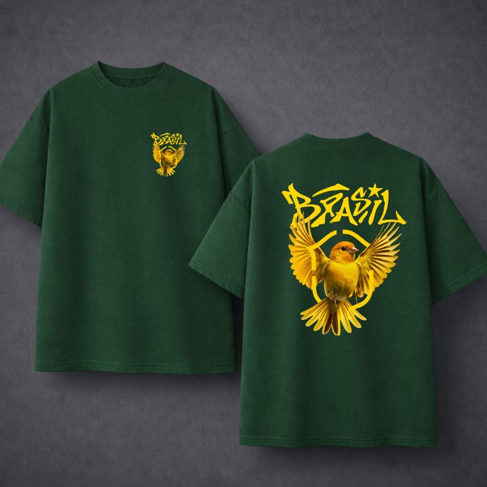 Camiseta Canarinho Brasil Futebol Brasileiro Seleção Copa Torcedor Bandeira Algodão Premium