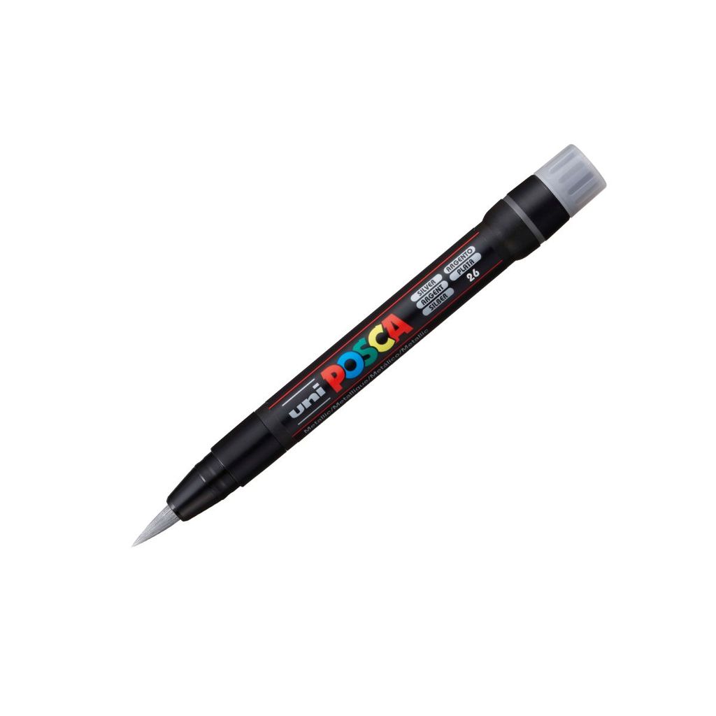 Caneta Posca Brush PCF-350 Prata uni-ball