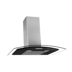 Coifa de Parede Terim Vidro Curvo 70cm Inox e Preto com Led 550m³-h 110V