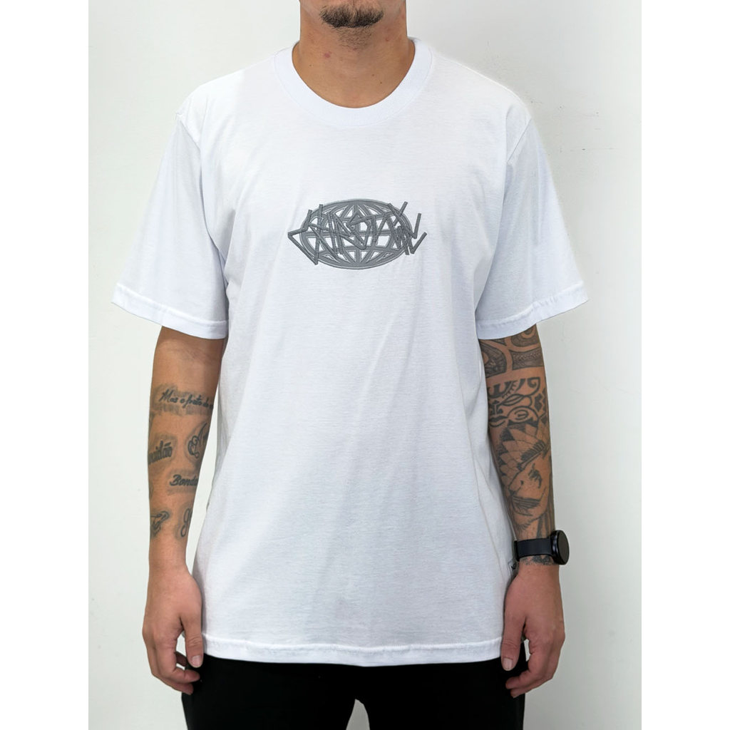 Camiseta Chronic Tag Change World Refletivo Bordado - Branca