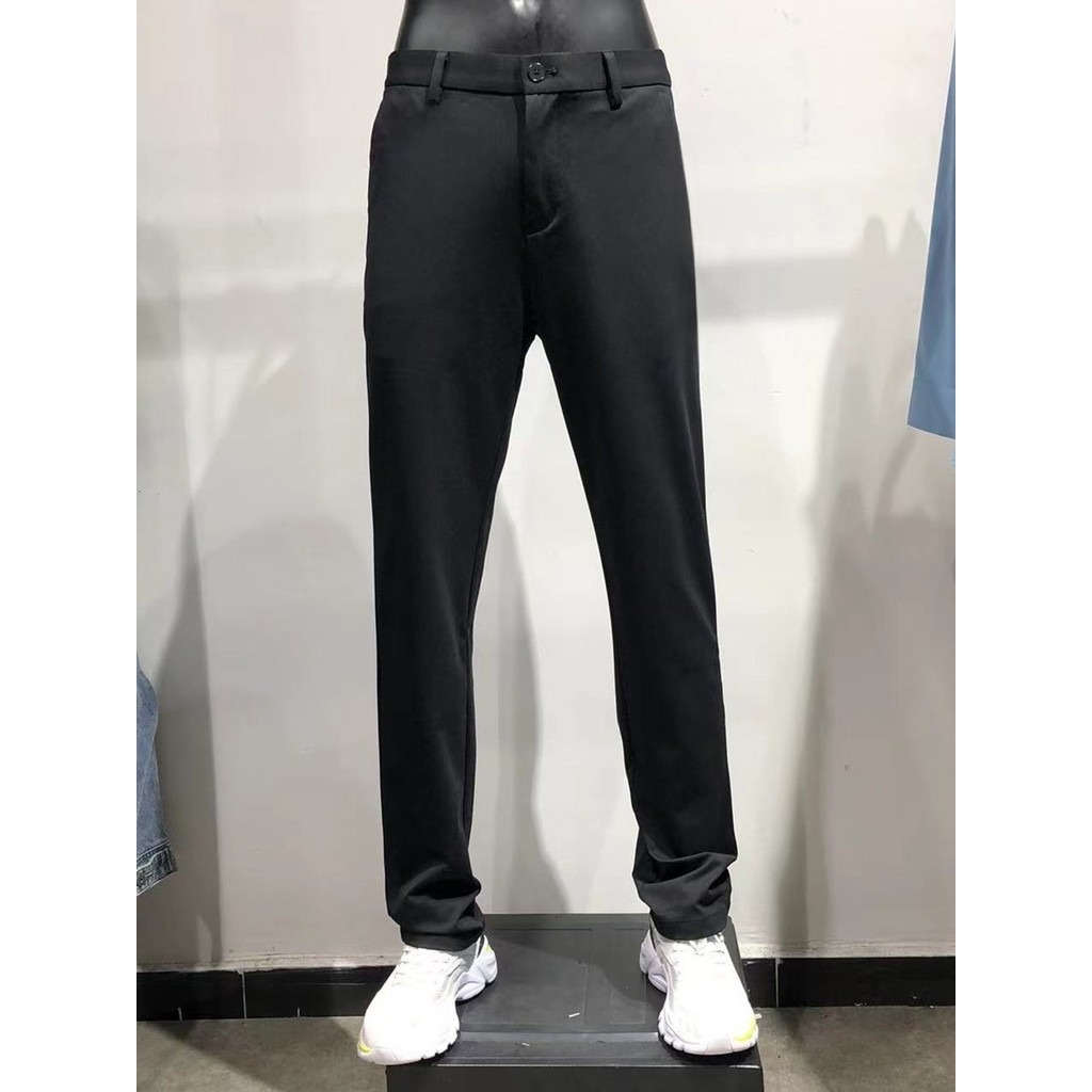 Grande marca genuína!Roupas masculinas marca de roupas masculinas magro-ajuste em linha reta calças casuais preto verão