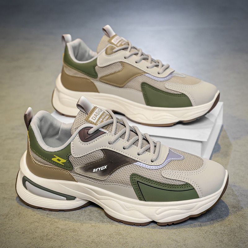 Sapatos masculinos inverno respirável All-Match malha resistente ao desgaste esportes casuais de sola grossa adolescente
