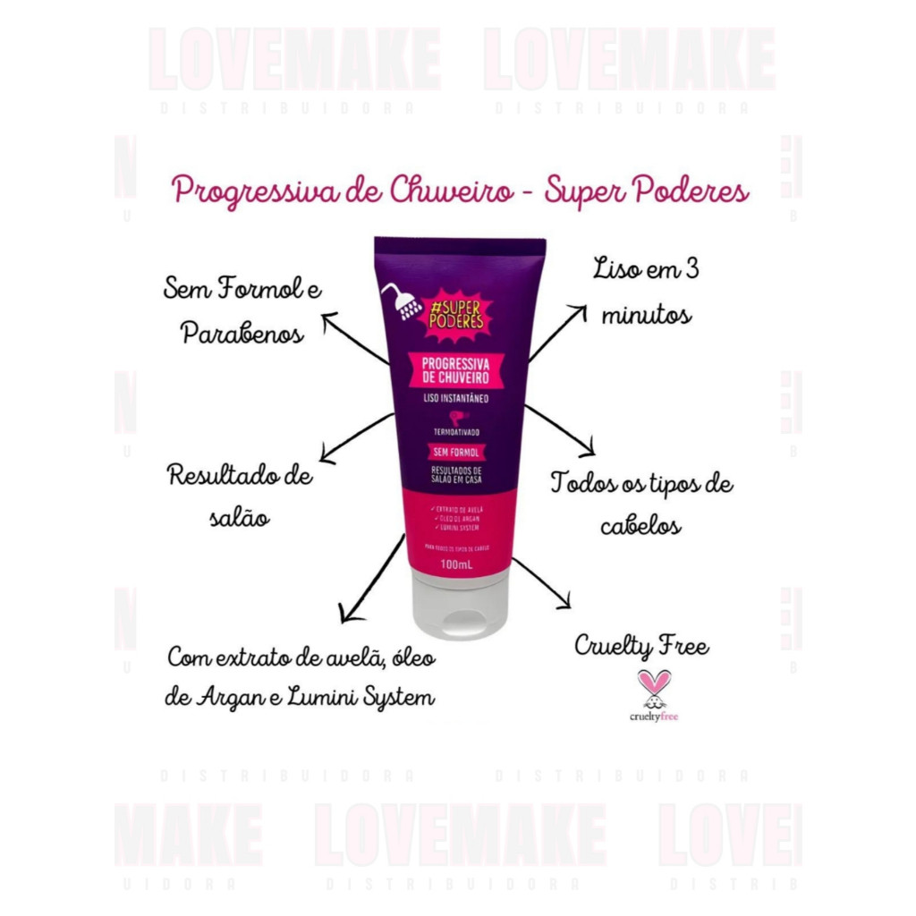 Progressiva Sem Formol de Chuveiro Super Poderes Liso Instantâneo 100ml