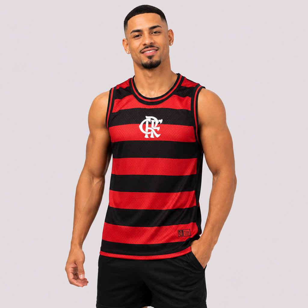 Regata Flamengo Dry Listrada Vermelha e Preta