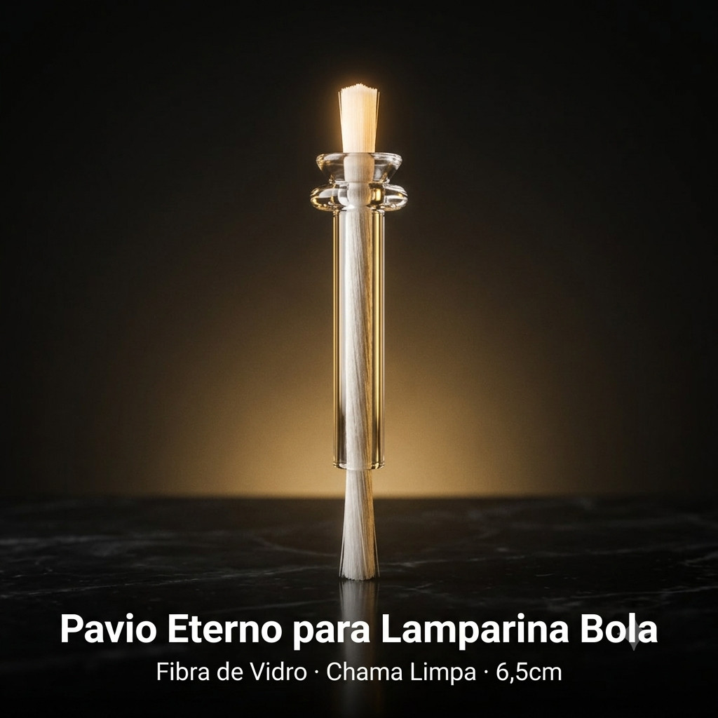 Kit Pavio de Lamparina Vela Redonda N°2 Refil Pavio de Fibra Bistrot 4 Peças
