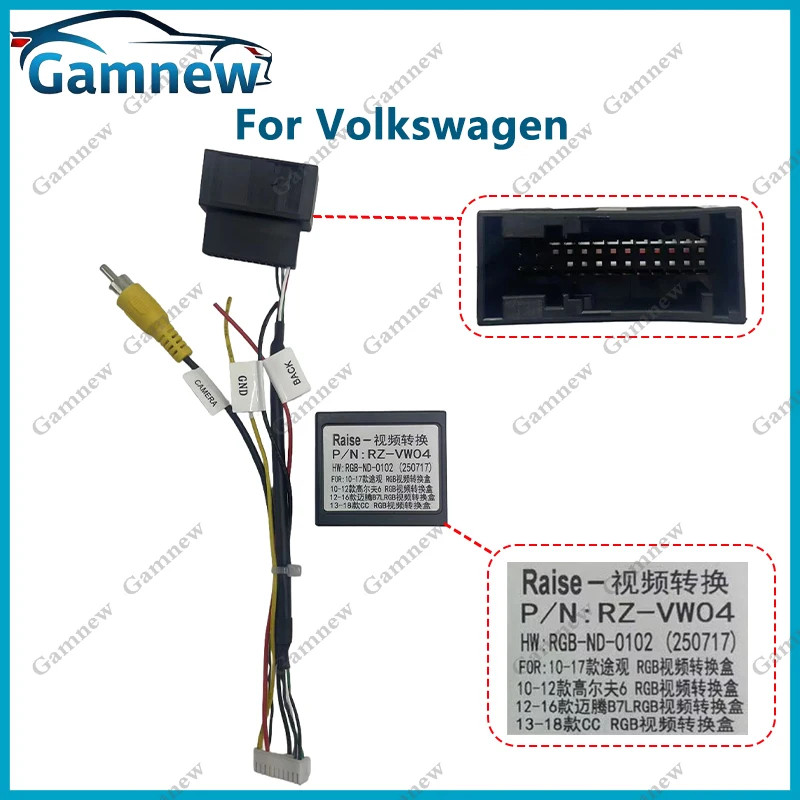 Câmera Reversa Do Carro RGB Conversor De Vídeo Caixa Para Volkswagen Passat CC Tiguan Golf Magotan Jetta Polo Scirocco T