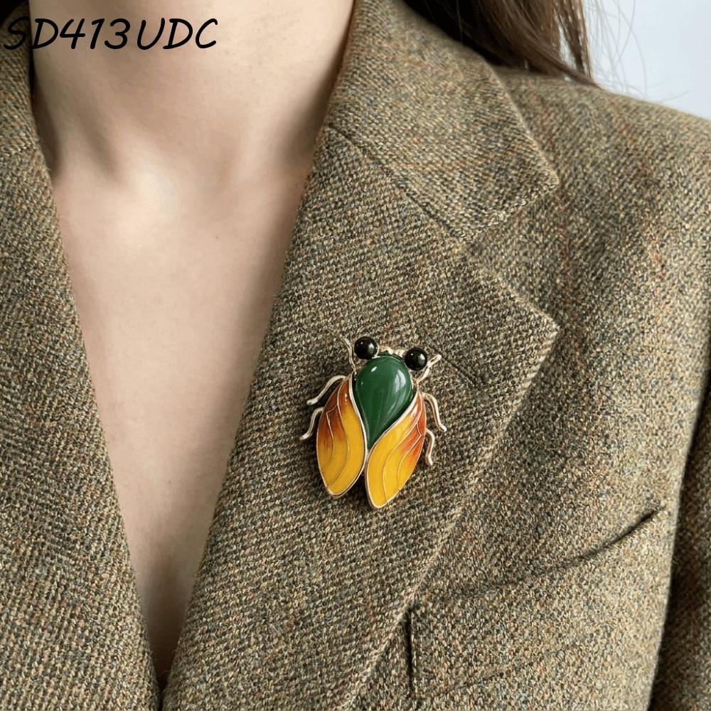 Broche De Cigarra SD413UDC , Alfinete De Lapela De Inseto Semelhante A Real De Liga , Esmalte Decorativo De Decoração El