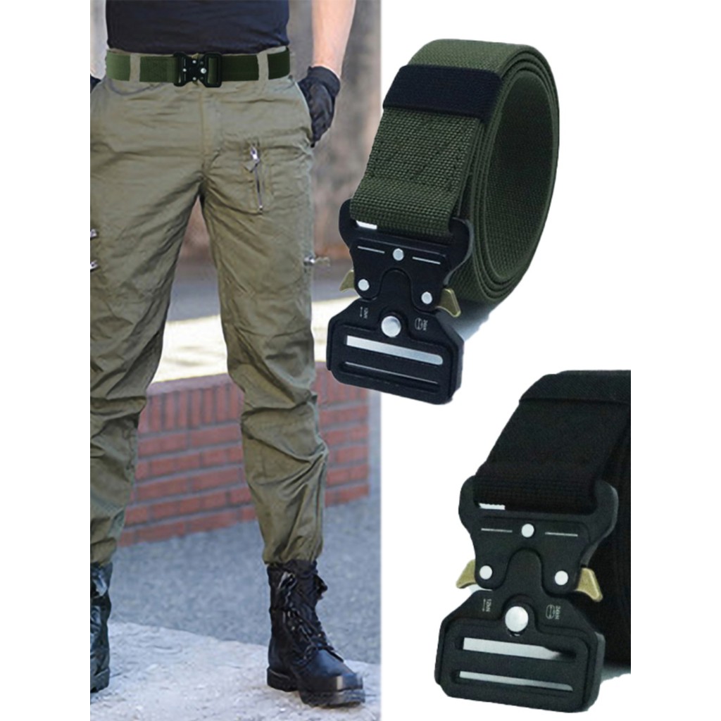 Cinto masculino de Nylon elástico elástico ao ar livre calças casuais cinto Cobra função fivela calças de treinamento ci