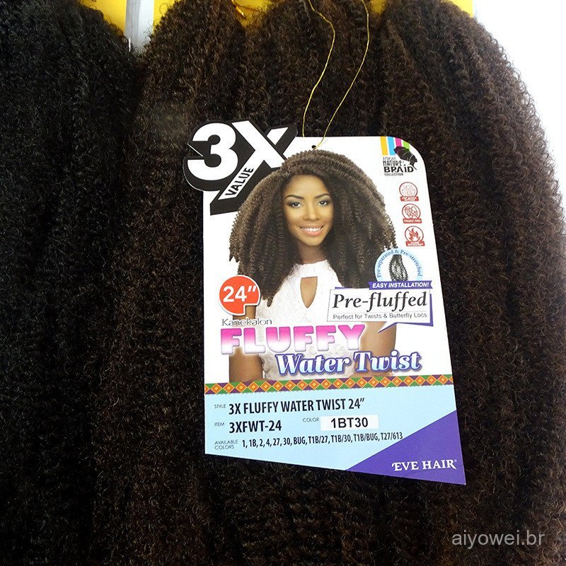 Peruca volumosa com cabelo cacheado, tranças crespo-afro, estilo africano, pequena, 3x kanekalon RREM
