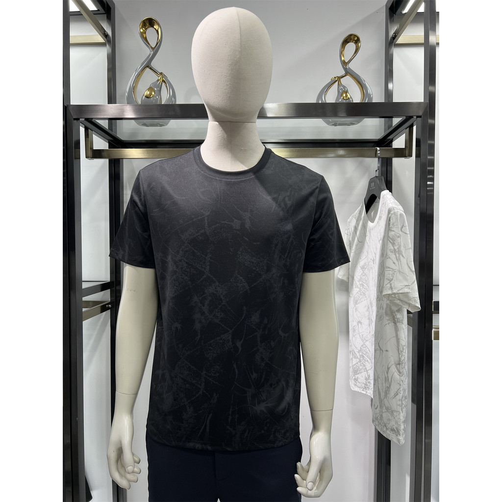 Moda impressão com seda amoreira 26 verão moda masculina em torno do pescoço de manga curta camiseta na moda meia-idade 